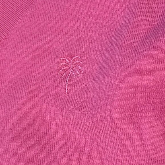 Vintage Lilly Pulitzer V-Neck Sweater Pink Size Large L | Embroidered Palm EUC - Picture 3 of 9